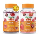 Levensvatbare Iron & Vitamin C Kids + Zink 25mg Kids, Gummies Bundle - Grote Proeverij, Vitamine Supplement, Glutenvrij, GGO-vrij, Kauwgom