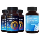 BioEmblem Triple Magnesium Complex en BioEmblem Turmeric Curcumin met klinisch bestudeerd TurmiPure - gezamenlijke ondersteuning, gezonde ontsteking Kurkuma Supplementen