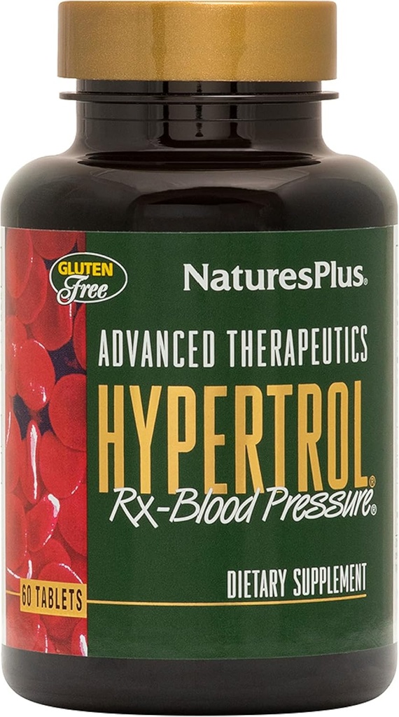 Natures Plus Advanced Therapeutics Hypertrol Rx Bloeddruk - 60 Vegetarische tabletten - Magnesium & Chroom Supplement met botanische kruiden - Glutenvrij - 30 porties