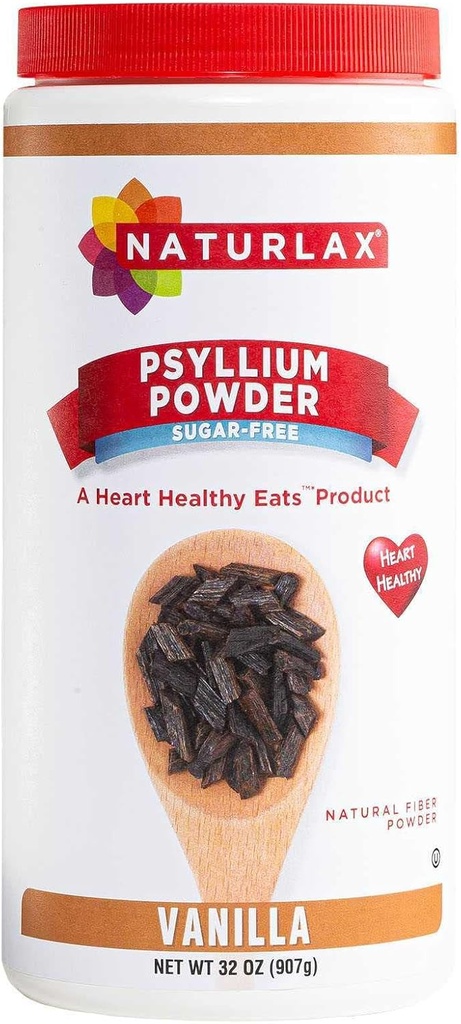 Suikervrije Psyllium Husk Fiber Powder, Vanille Smaak 32 oz