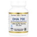 California Gold Nutrition DHA 700 Fish Oil Pharmaceutical Grade Visolie met DHA - Ondersteuning voor Hersenen & Cardiovasculaire Gezondheid - Glutenvrij, Non-GMO - 1000 mg - 30 Vis Gelatine Softgels