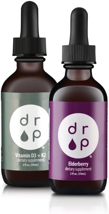 Drop supplementen vloeibare vlierbessen druppels en vitamine D3 + K2 druppels bundel