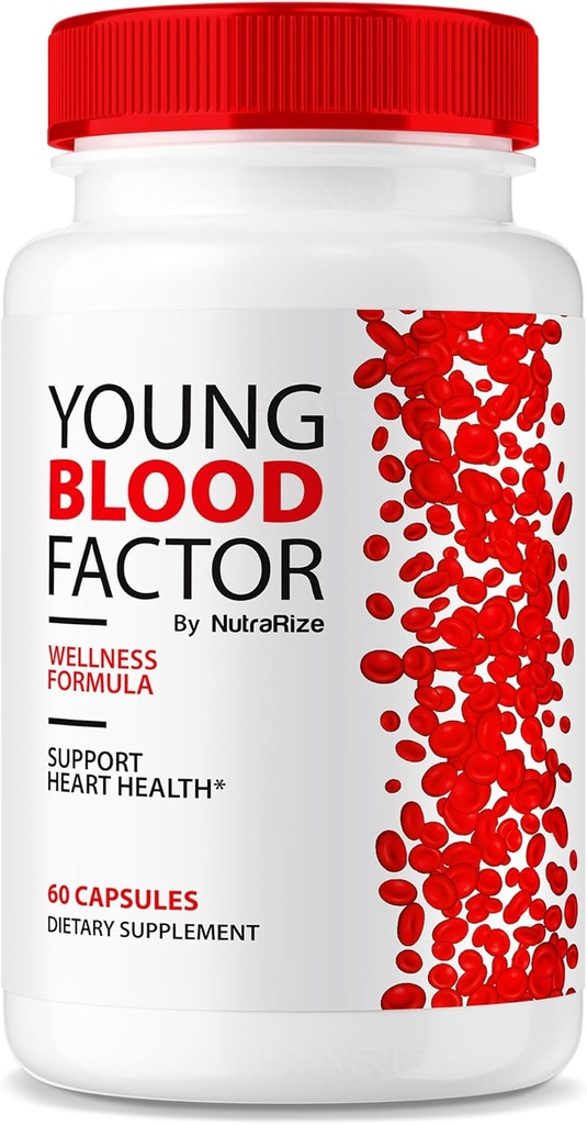 NutraRize Young Blood Factor Capsules - Official Blood Vessel Cleaner Formula, Alle Natuurlijke Supplement tot Onderhoud gezonde stabiele niveaus, YoungBloodFactor Ondersteuning Pillen Reviews (60 Capsules)