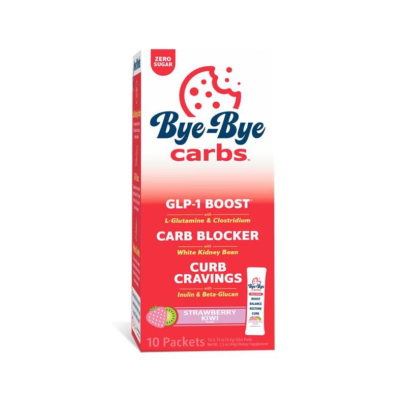 Bye-Bye Carbs - Carb Blocking Drink Mix - Fight Cravings, Voel je volledig langer, & Support Digestion Sugar-Free & Keto Friendly - Aardbei Kiwi
