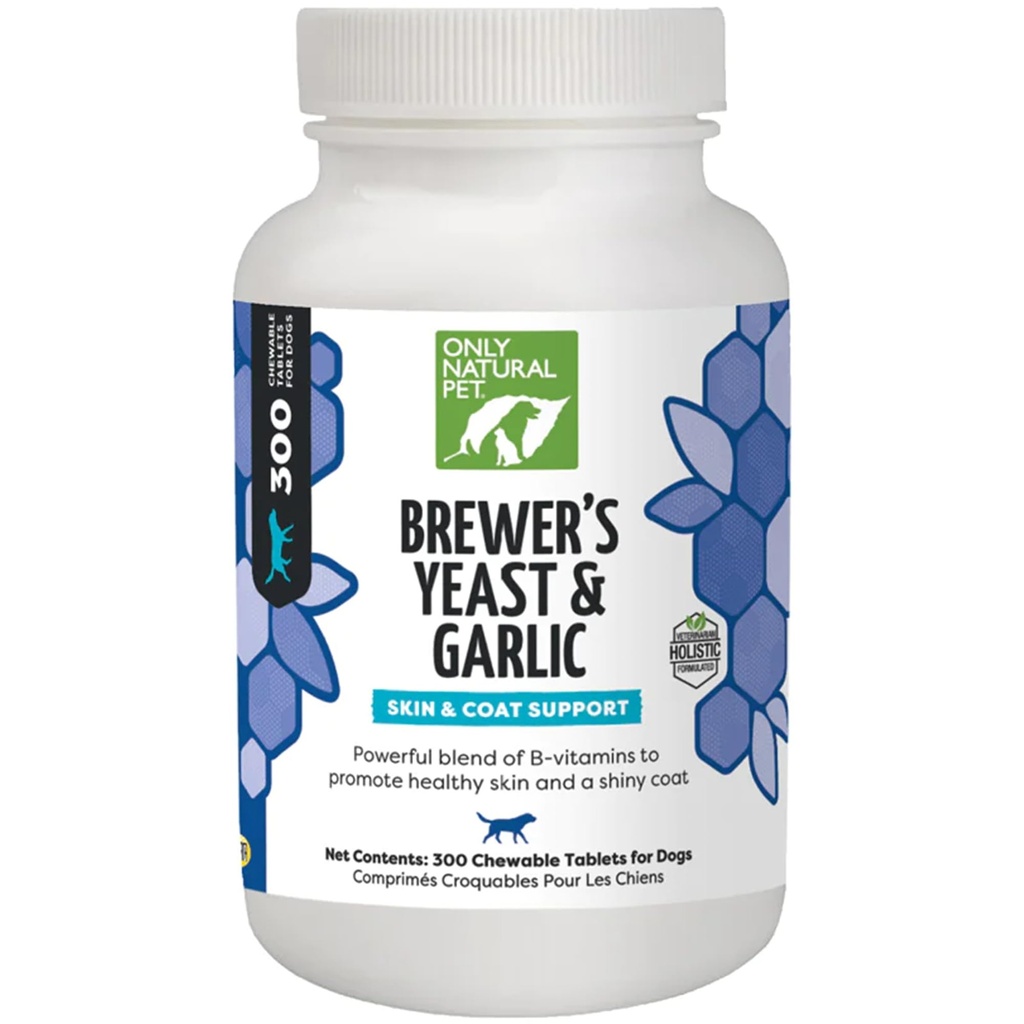 Alleen natuurlijke Gist- en knoflookkauwtabletten van Pet Brewer - all-natural Flea & Tick Prevention for dogs - fortified with B Vitamins - promoot gezonde huid & Coat - 300 Count Tablet