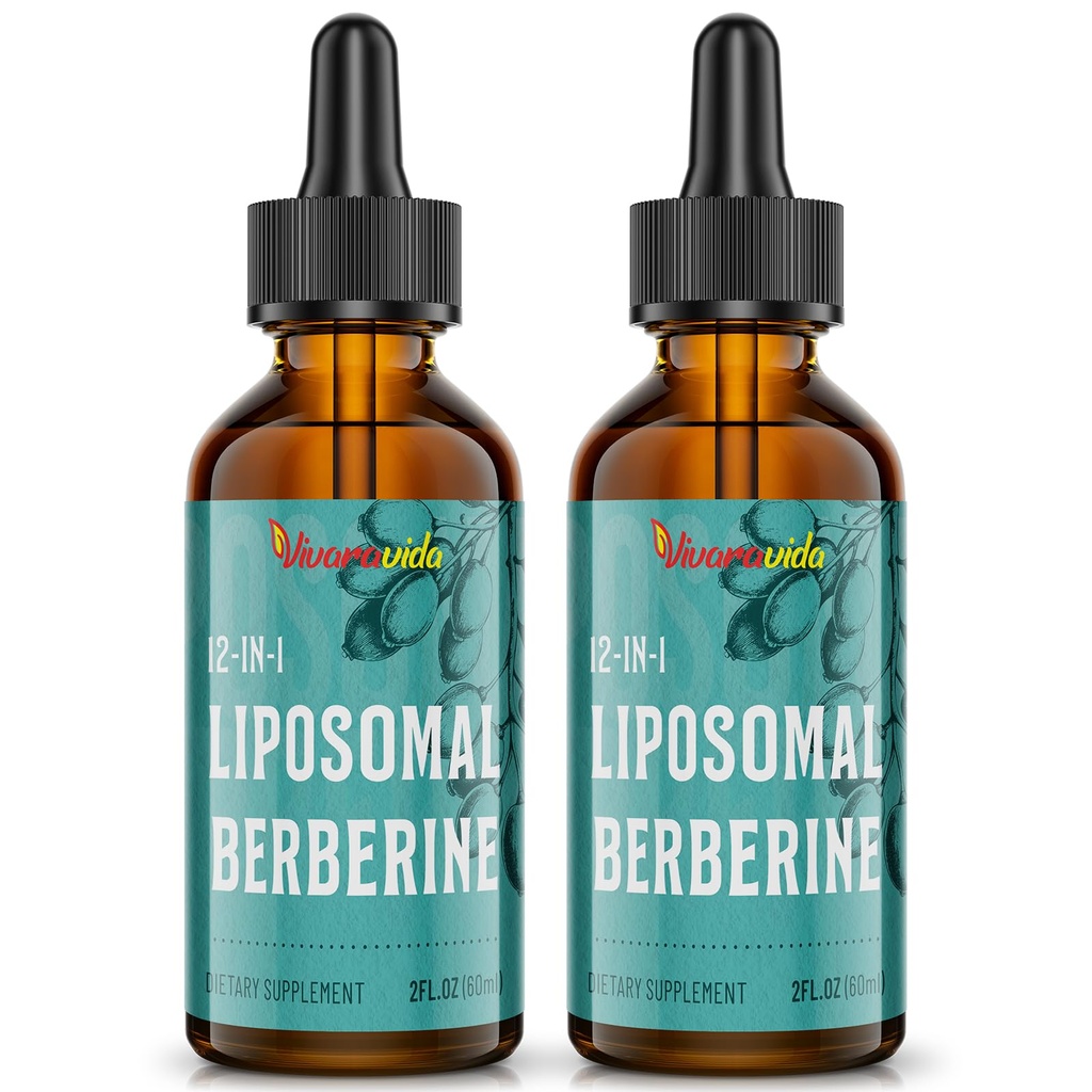 Berberine HCl Supplement 3000 mg - Liposomal Berberine HCl Liquid - AMPK Activator met Kurkuma, Ceylon Cinnamon, 12 Natuurlijke Ingrediënten - 4 fl oz