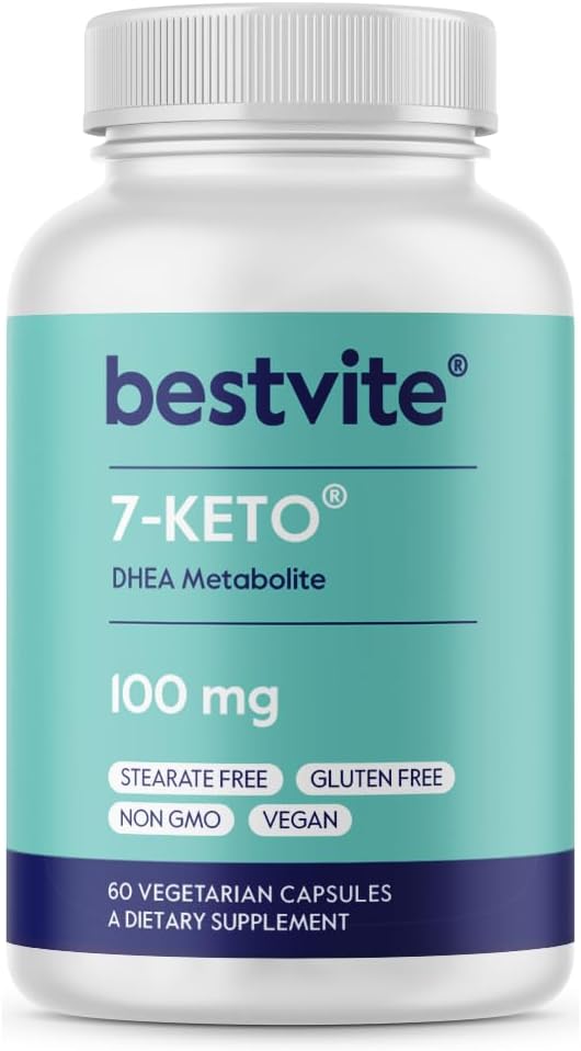 BESTVITE 7-Keto 100mg DHEA (60 Vegetarische Capsules) - Geen Stearates