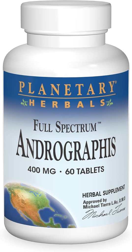 Planetaire kruiden volledig spectrum Andrographis 400mg - Ayurvedische kruiden - 60 tabletten