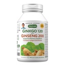 ANDREW LESSMAN Ginkgo 120 Plus Ginseng 200mg - 60 Capsules - Standaard Extract Blend to Support Brain, Memory and Cognitive Function. Adaptogeen, Stress en vermoeidheid bestrijden. Geen additieven