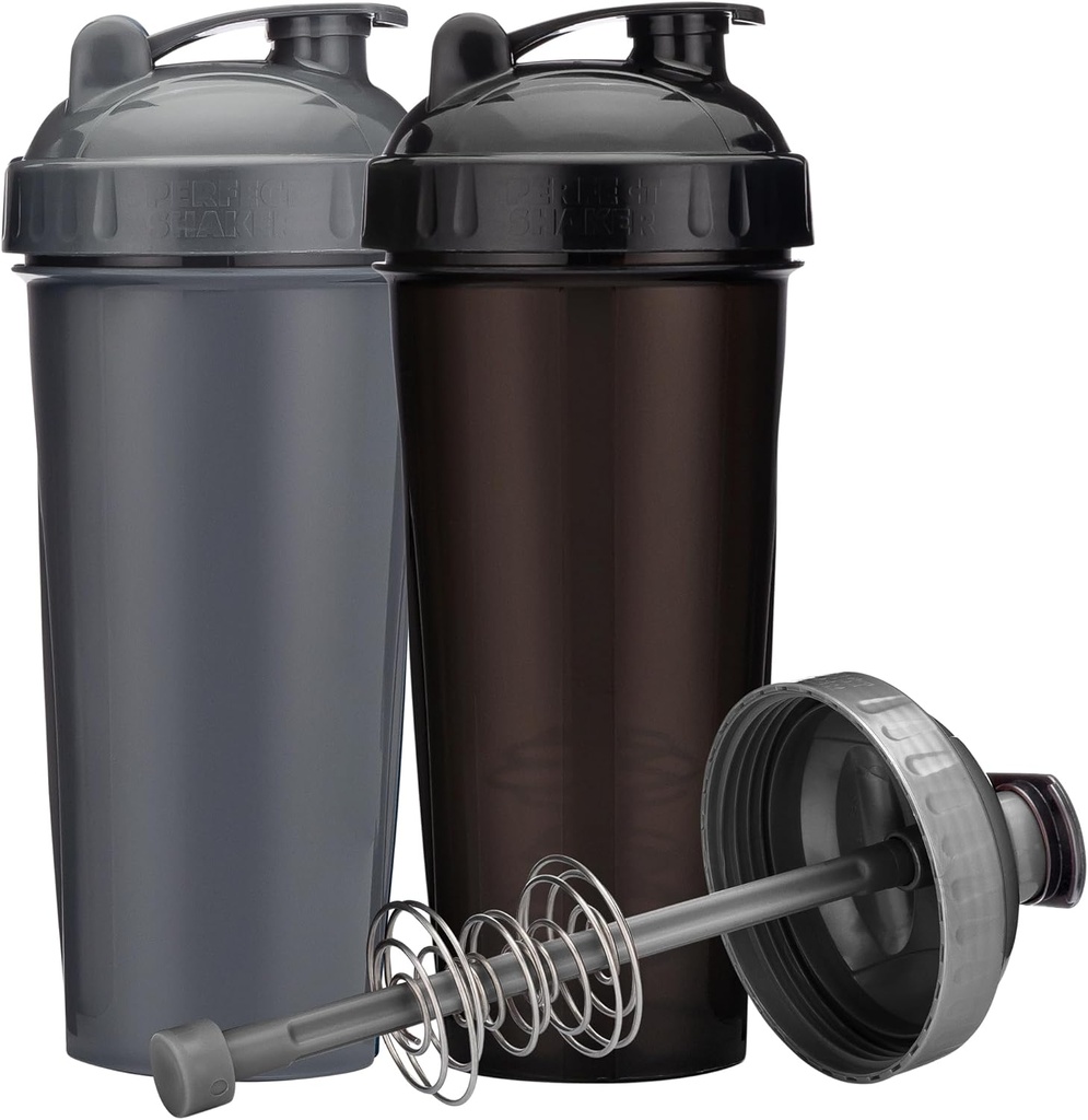 [2-Pack] 28-once Shaker Bottle Bleekmiddel Proteine Shaker Bottle met Actie-Rod Wire Mixer 