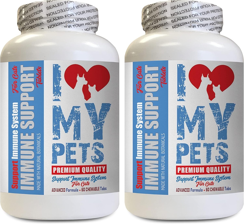 I love MY PETS LLC cat Immune System Support - CAT Immune Support - Booster - Healthy Supplement - Allergie Relief voor katten - 120 Treats (2 flessen)