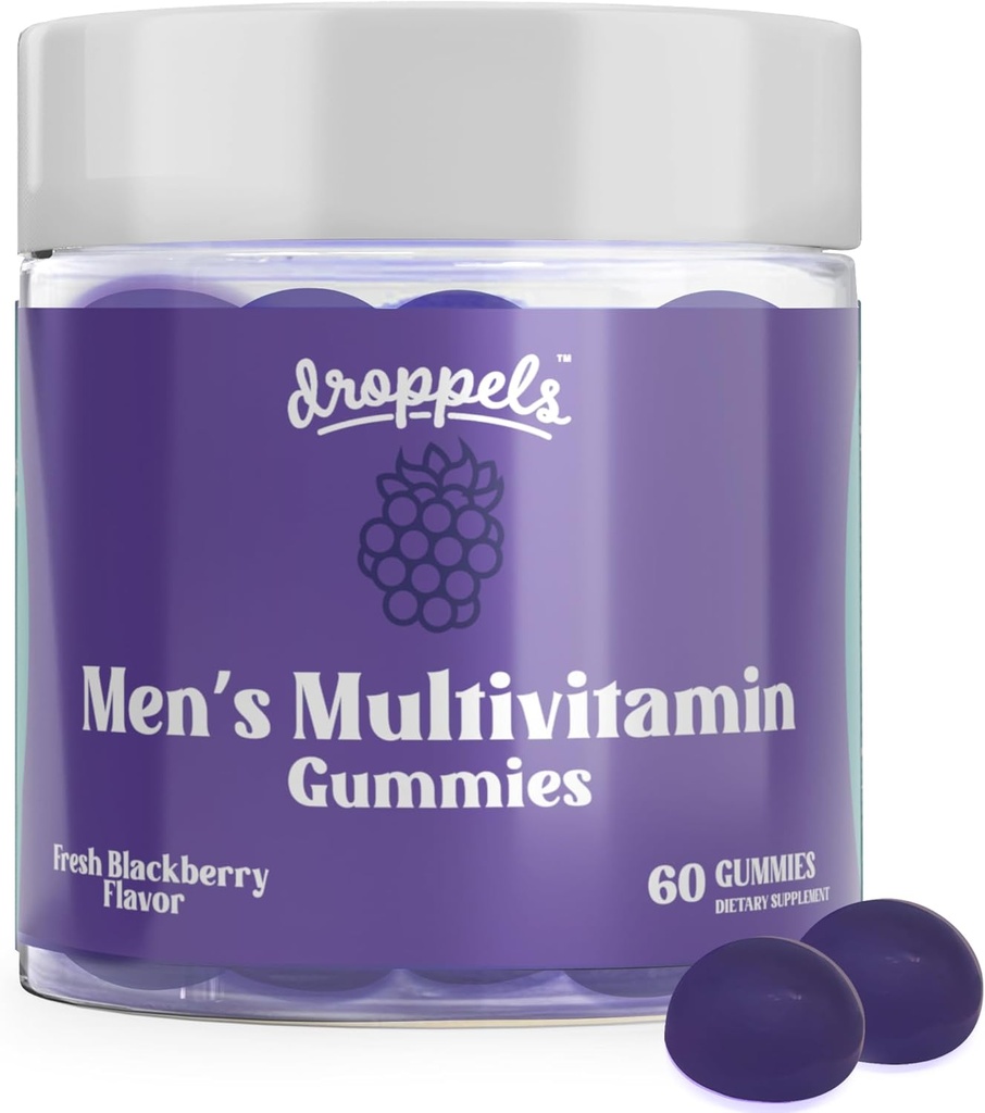 Drolppels Mannen Multivitamine Gummies met Foliumzuur, Vitaminen A, D, C, E, K, B6, B12, Biotin & More 