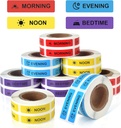 Medicine Stickers Medication Instruction Label Permanent Paper Label Morning Noon Avond Bedtime Stickers voor Pill Case Planner 0.4 * 1.6inch (Elk ontwerp van 1000 Sheets)