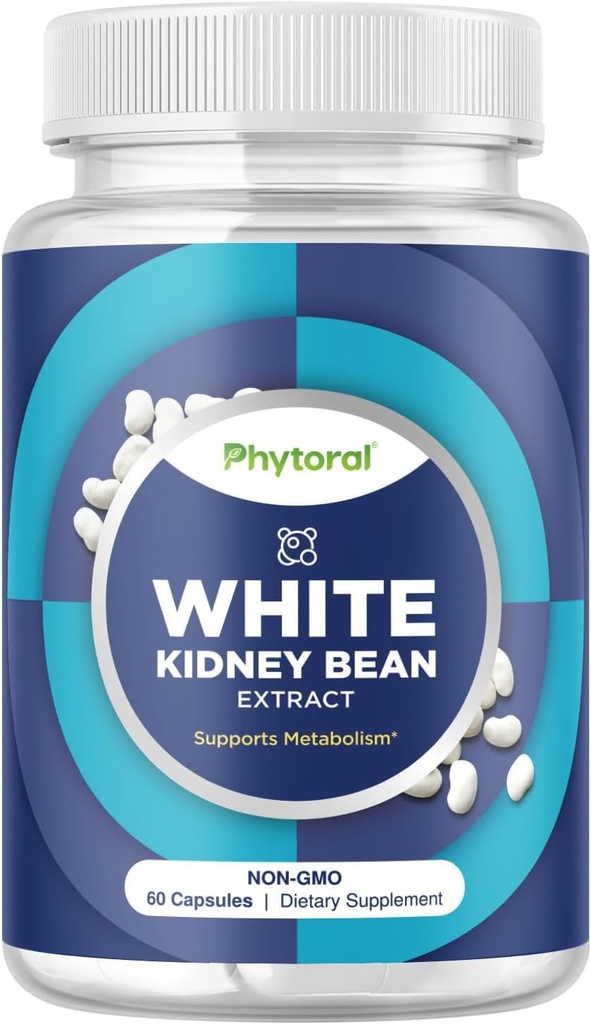 Witte nier Bean Extract Carb Blocker - Witte Nier Bonen Supplement voor Metabolisme Boost & Ease Calorieën uit Zetmeel voedsel - Carb controle supplementen - 60 capsules