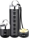 Zannaki Metal Travel pil Organizer, Portable Waterproof Week pil Box, Grote Aluminium Legering pil geval Container, BPA Gratis 7 dagen dagelijkse geneeskunde Organisator houder voor Vitamine, Visolie, Supplement