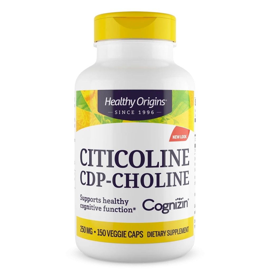 Healthy Origins Cognizin (Citicoline), 250 mg - Brain Supplement for Memory with Citicoline CDP Choline - Non-GMO, Vegan & Gluten-Free Supplement - 150 Veggie Capsules