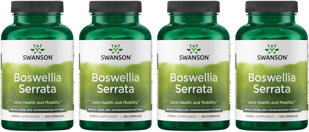 Swanson Boswellia Serrata - Whole Herb & Standardized Extract 120 Caps (4 Pack)