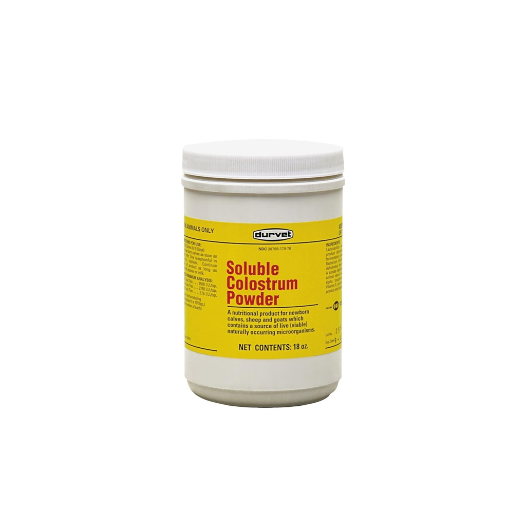 Durvet Soluble Colostrum Poeder, 18 Ounce Container
