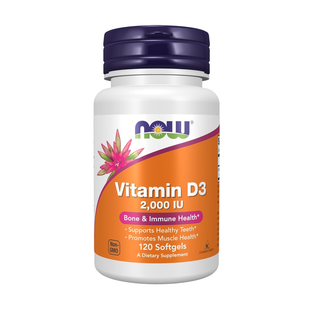 NU Voedingssupplementen, vitamine D-3 2000 IE, hoge potentie, structurele ondersteuning*, 120 Softgels