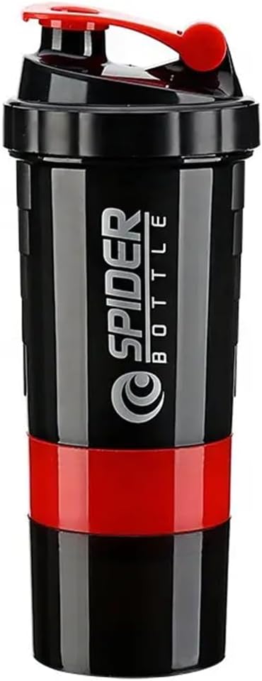 5 In 1 Proteïne Shaker Fles - Professional Series Shaker Fles voor Proteïne Shakes En Pre Workout Gym Bottle, Met Poeder Opslag, Pillenbak, Mengende Bal, Shakes Cup (rood)