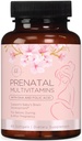 Prenatale vitamines voor vrouwen met foliumzuur & DHA, hersenontwikkeling ondersteuning met folaat & Omega 3's, multivitamine met vitamine A, C, D, B6, B12 & Iron, zwangerschapssupplement - 60 Softgels