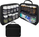 Grote gewatteerde Modulair Pill Fles Organisator, Medicine Bag, Case, Carrier voor Medicijnen, Vitaminen, en medische benodigdheden - voor thuis opslag en reizen - Zwart (Zonder slot)