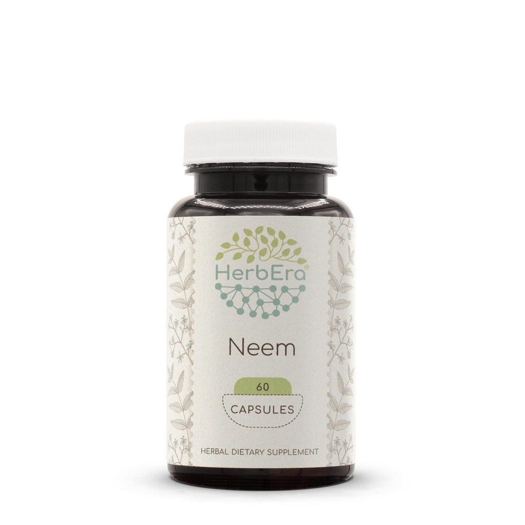 HerbEra Neem 60 capsules, 500 mg, Neem (Azadirachta Indica) Gedroogd blad (60 capsules)