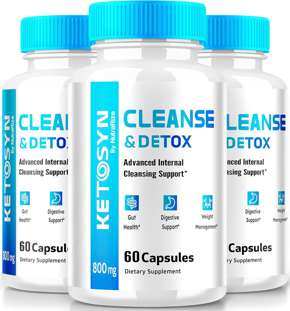 (3 Pack) Ketosyn Cleanse & Detox Capsules, Ketosyn Pills for Advanced Weight Loss, Maximum Strength Keto Blend Support Supplement, Keto Syn Internal Cleansing Pastillas Reviews (180 Capsules)