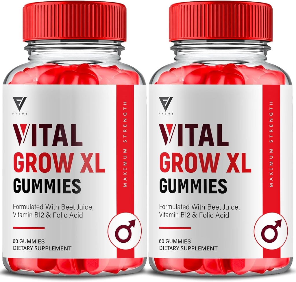 (2 Pack) Vital Grow XL Gummies, Vital Grow XL Geavanceerde prestaties en algemene dagelijkse gezondheidsondersteuning Supplement, VitalGrow XL Maximale sterkte 1000mg Wellness Supplement Formule (120 Gummies)