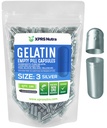 XPRS Nutra Maat 3 Lege Capsules - 100 Telle Lege Gelatine Capsules - Pillen DIY Capsule Vulling - Pure Bovine Pill Gel Caps for Do-It-Yourself Supplements (Zilver)
