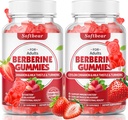 softbear Berberine met Ceylon Cinnamon Gummies Biologische Berberine HCL 1500mg voor Metabolisme Immune Health Suikervrije Berberine Supplementen Aardbei Flavored 120 Tellen