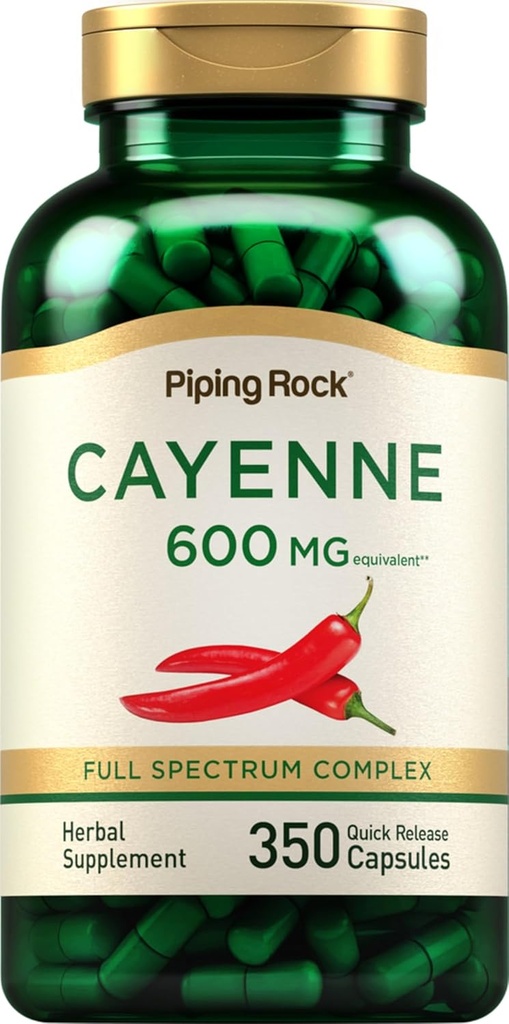 Piping Rock Cayenne Pepper Capsules 600mg 