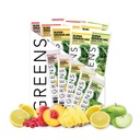 Clean Simple Eats Greens Variety 10 Pack, Greens Powder Mix, verpakt met Superfoods Chlorella & Spirulina, Inclusief 5 heerlijke smaken: Peachy, Green Apple, Raspberry Lemonade, Sweet Lemon & Tropical