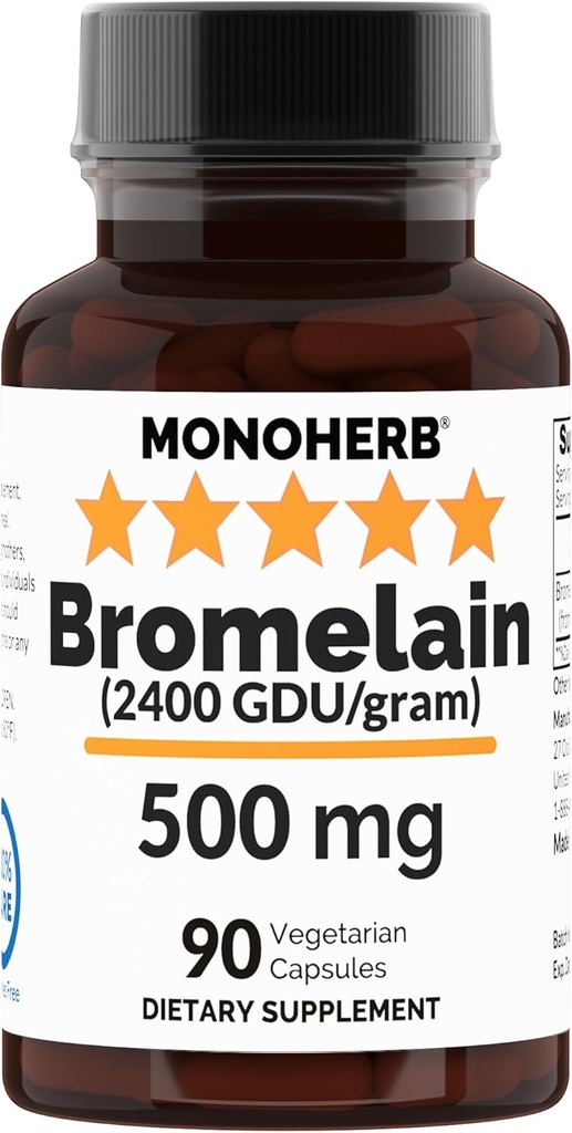MONOHERB Bromelain 500 mg per capsule - 90 Veg capsules - 90 porties