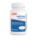 Rugby Calcium 600 mg Tabletten met Vitamine D3 200IE (5 mcg) - Glutenvrije dagelijkse vitamine D Dieetsupplement voor Bone Health en Calcium Absorptie, 60 Tellen (1 Verpakking)
