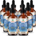 2000MG Liposomal Glutathion Liquid, 98% Absorptie, Active Form L-Glutathione Supplement, Vegan Friendly, Krachtig Antioxidant Complex for Immune System, Aging Defense, Detox, 16 FL.OZ