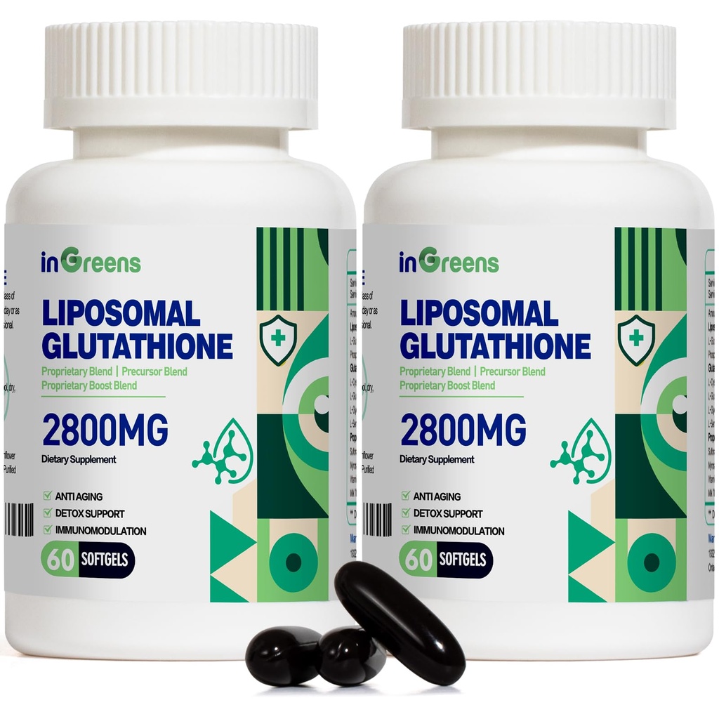 2800 MG Liposomal Glutathion Supplement, Ontgiftend & Immune, Veroudering Verdediging, Energie, Glutathion Unieke vorming Verminderd