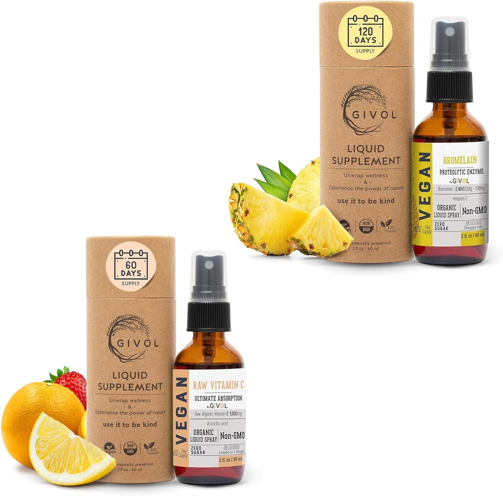 Raw Bromelain Mist-Liquid Ananas Extract - Verbeterde Potentie 500 mg en vitamine C Extra sterkte Spray mist: dagelijkse absorptie vloeibare essentiële eiwit ondersteuning, optimaliseert Wellness voordelen