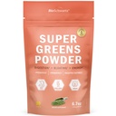 BioSchwartz Greens Powder Super Greens met Probiotica, Prebiotica, Digestieve Enzymen & 43 Green Superfoods - Chlorofyl, Bilberry, Chlorella, Spirulina - Smaakte Amazing - 30 Servings