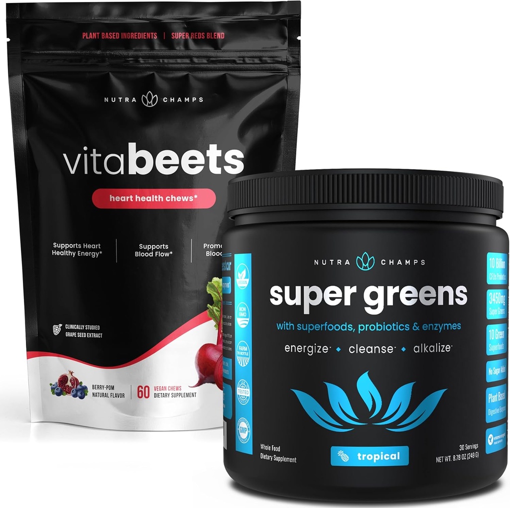 NutraChamps Beetwortel Kauwtabletten & Greens Superfood Poederbundel