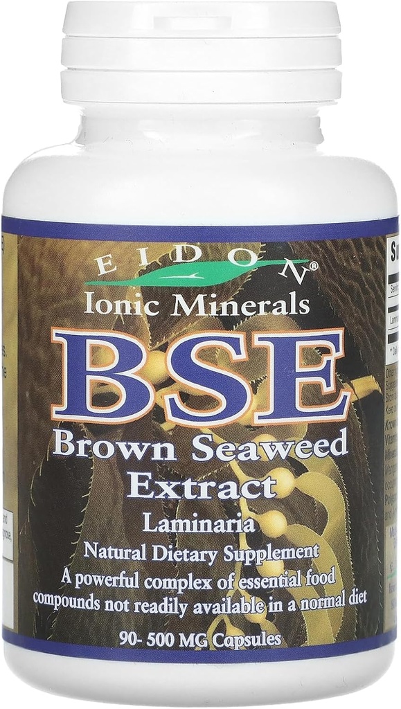 Eidon Ionic Minerals BSE (Brown Seaweed Extract), 500 mg, 90 Capsules