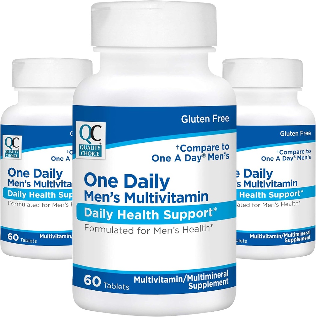 Quality Choice Heren Een Dagelijkse Multivitamine met Vitaminen A C D E B (1, 2, & 6) en Minerale Supplementen in 60 Telflessen (3 Pack)