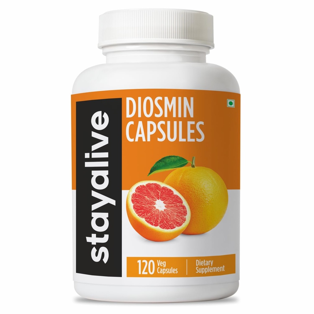 STAY LEVEND Pure Diosmin Complex 1000mg Formula, 120 Capsules, Citrus Bioflavonoïden Rijke Fruit Extract, 2 maanden Supply, 100% Vegetarisch, Niet-GMO & Glutenvrije Diosmin Supplement
