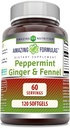 Verbazingwekkende Formules- Pepermunt, Ginger en Venkel Dieetsupplement - 363 Milligrams - 120 Softgels (Non-GMO,Gluten Free) -