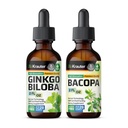 BIO KRAUTER Bacopa Tinctuur 2 Fl. Oz. & Ginkgo Biloba Tinctuur 2 Fl. Oz.