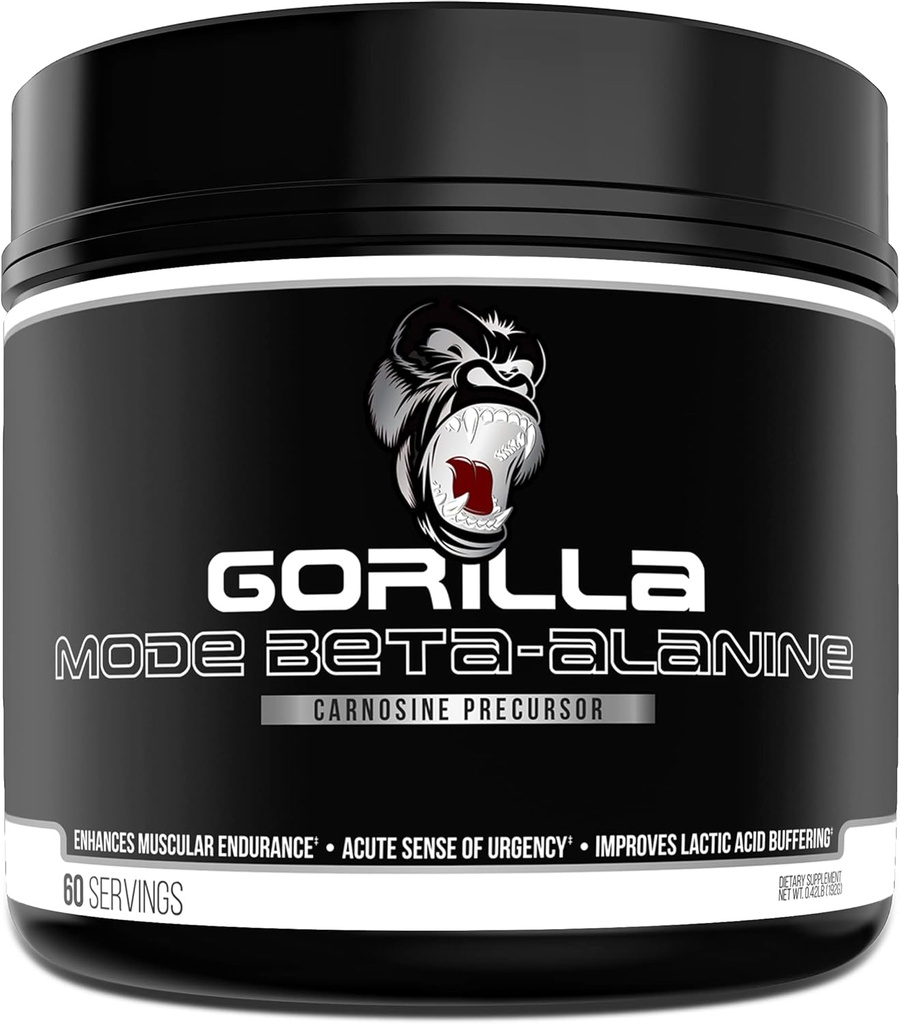 Gorilla Mind Beta-Alanine Carnosine Precursor, Enhanced Muscular Endurance, 3.2 Gram per portie