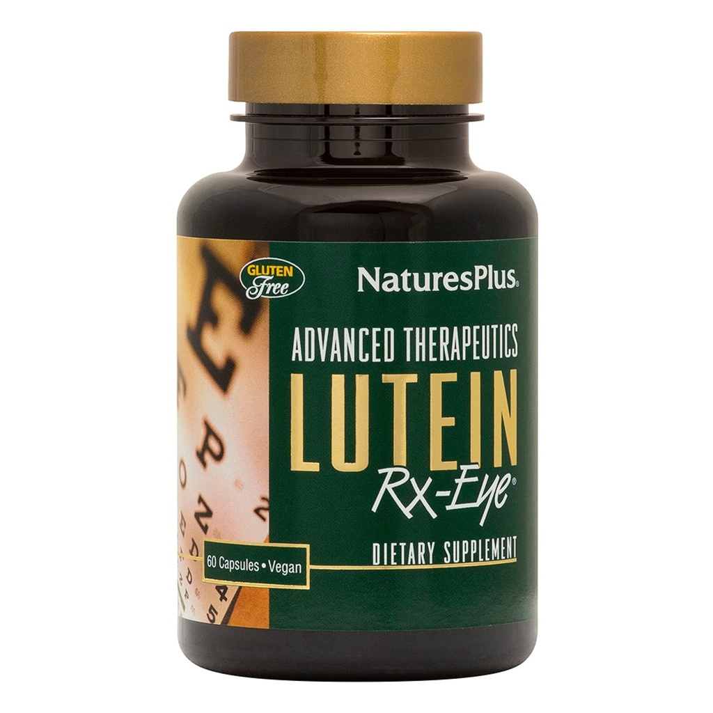 Natures Plus Advanced Therapeutics Lutein Rx-Eye - 20 mg, 60 Vegetarische Capsules - Eye Function Support Supplement Enhanced with Zeaxanthine, Antioxidant - Glutenvrije - 20 Servers
