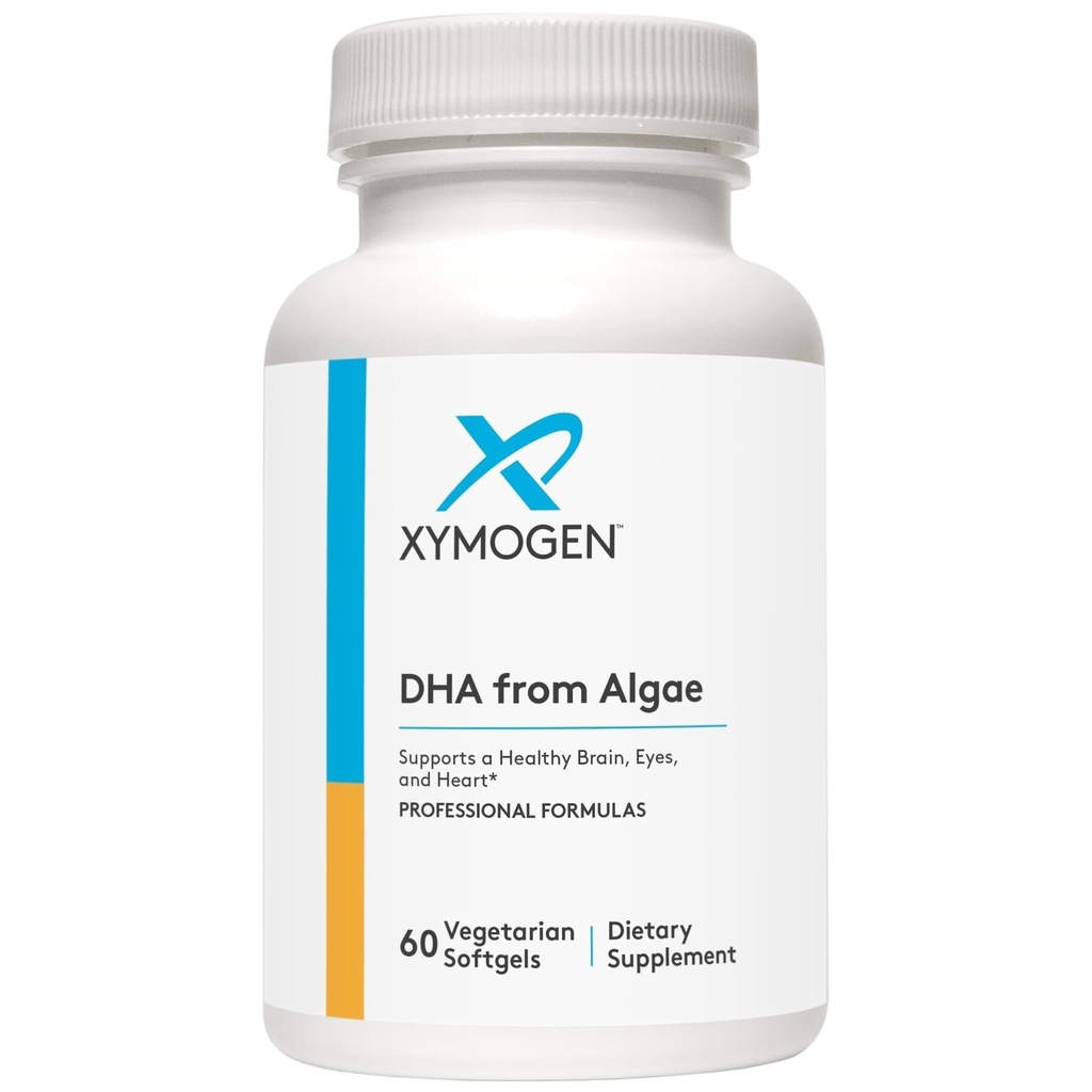 XYMOGEN DHA van Algen - DHA Omega-3 Supplement - Ondersteunt Hersenen, Oog, Hart + Immune Gezondheid (60 Softgels)