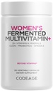 Codeage Vrouwen Dagelijkse Multivitamine, 25+ Vitaminen & Mineraal, Gefermenteerd, Biologische Geheel Voedingsmiddelen, Probiotica Supplement - Vitamine A, B, C, D, E & K, Omega 3, Zink Vegan - 120 Capsules