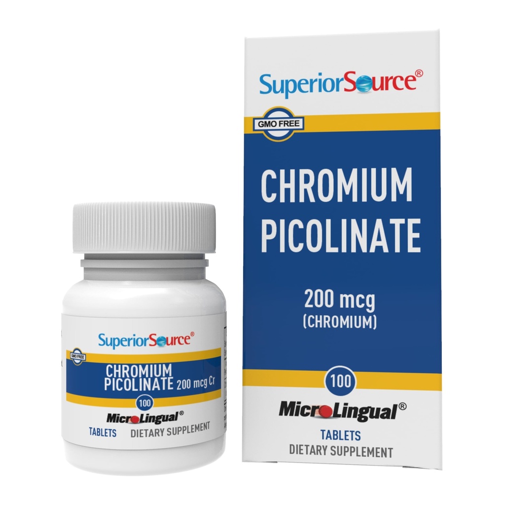Superior Bron Chromium Picolinaat - Supplement Formule ondersteunt gezonde suiker Metabolisme - 500 mcg, 50 Instant Solution Tablets
